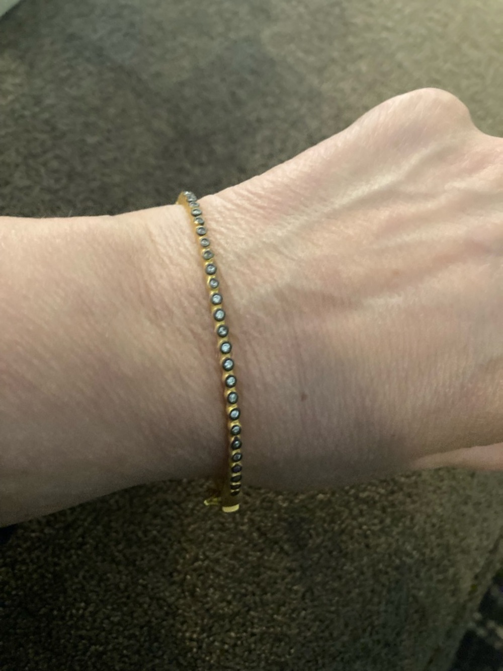 Freida Rothman sterling silver delicate hinge clasp bracelet.